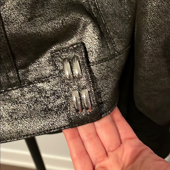 Joseph Ribkoff Metallic Charcoal Gray Jacket ptp 19-20” - Picture 4 of 9